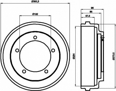 HELLA PAGID 8dt355300201 -  Тормозной барабан